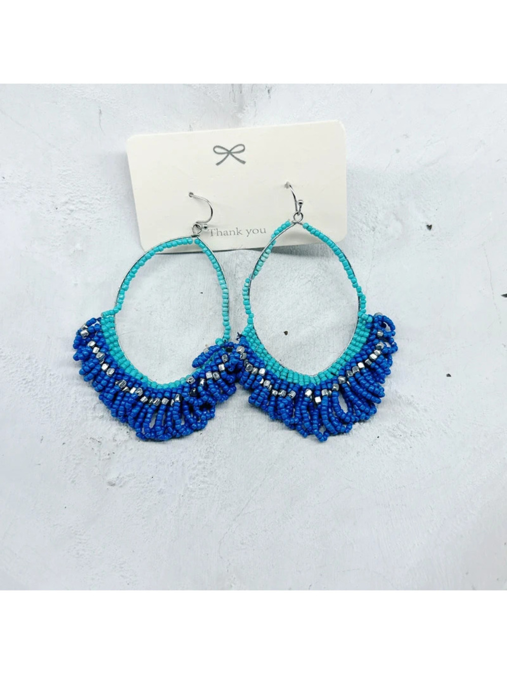 6280mc. Periwinkle Seed Bead Earrings